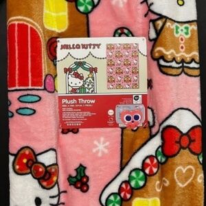 Hello Kitty Christmas Pink Gingerbread blanket